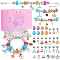BIIB Mädchen Adventskalender Schmuck Bastelset Einhorn Geschenke für 5-12 Jahre