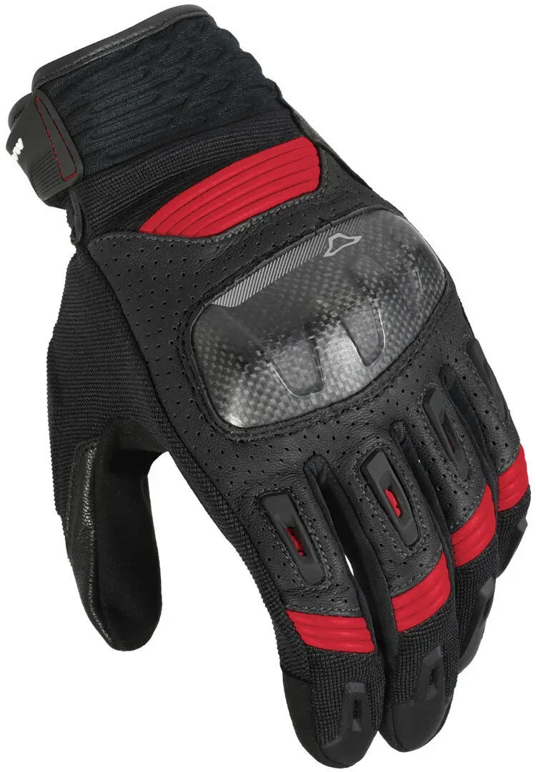 Macna Rime perforierte Motorrad Handschuhe, schwarz-rot, Größe 3XL für Männer