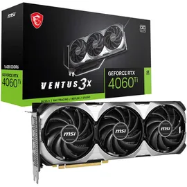 MSI GeForce RTX 4060 Ti Ventus 3X 16G OC 16 GB GDDR6 V517-004R