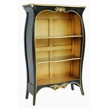 Casa Padrino Barock Bücherschrank Schwarz / Gold B 110 x H 169 cm Bücherregal Regal Schrank