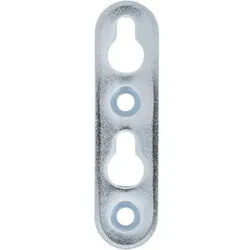 Linsen-Bettbeschlagplatte - 2 Schlüssellöcher , 70 x 18 x 3 mm