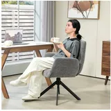 Homcom Relaxsessel mit Relax-Funktion Polyester 61 x 88 x 60 cm Dunkelgrau drehbar