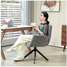 Homcom Relaxsessel mit Relax-Funktion Polyester 61 x 88 x 60 cm Dunkelgrau drehbar