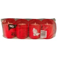 Papstar Grablichter Stundenbrenner Ø 5 cm 6,5 cm rot 4 St.