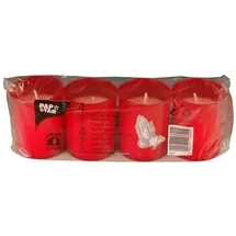 Papstar Grablichter Stundenbrenner Ø 5 cm 6,5 cm rot 4 St.