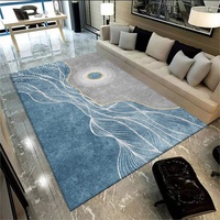 Rug-QJDDUP Waschbarer Teppich für Wohnzimmer meerblaue Koralle weich rutschfest Schlafzimmer Flur oder Bad 140 x 160 cm