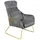 SalesFever Relaxsessel Budoni Samtvelours 73 x 102 x 80 cm Grau inklusive Rückenkissen