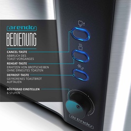 Arendo Frühstücks-Set in silber - Wasserkocher / Toaster / Eierkocher