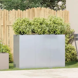 vidaXL Garten-Hochbeet verzinkter Stahl rechteckig 200 x 40 x 80 cm Silber