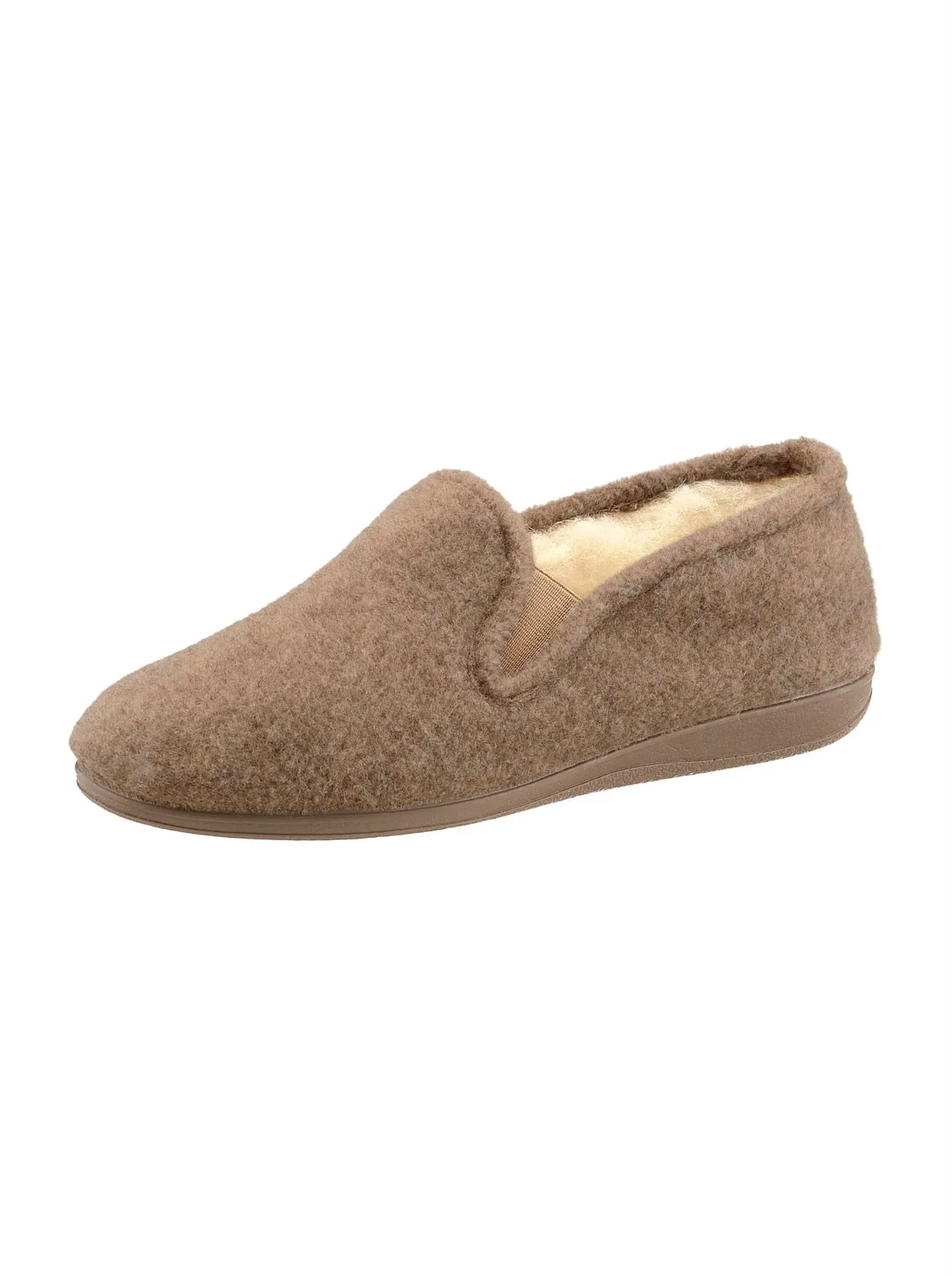 Hausschuh CLASSIC, Damen, Gr. 37, beige, Filz, Textil, Schuhe Hausschuh