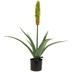 Aloe Vera Kunstpflanze, blühend 85 cm