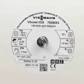 Viessmann Membran-Druckausdehnungsgefäß H 35 3 bar 35 l Weiß
