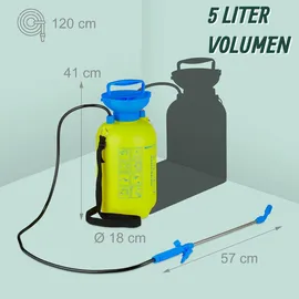 Relaxdays Drucksprüher mit Lanze 5 Liter