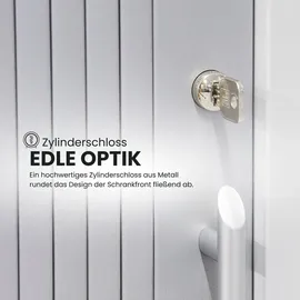 bümö Rollladenschrank 120 x 40 x 110 cm Grau/Silber