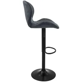 ML-Design Barhocker 2er Set aus Kunstleder, Anthrazit, mit Rückenlehne Fußstütze,