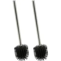 Relaxdays WC-Bürste Silikon 2er Set Schwarz/Silber