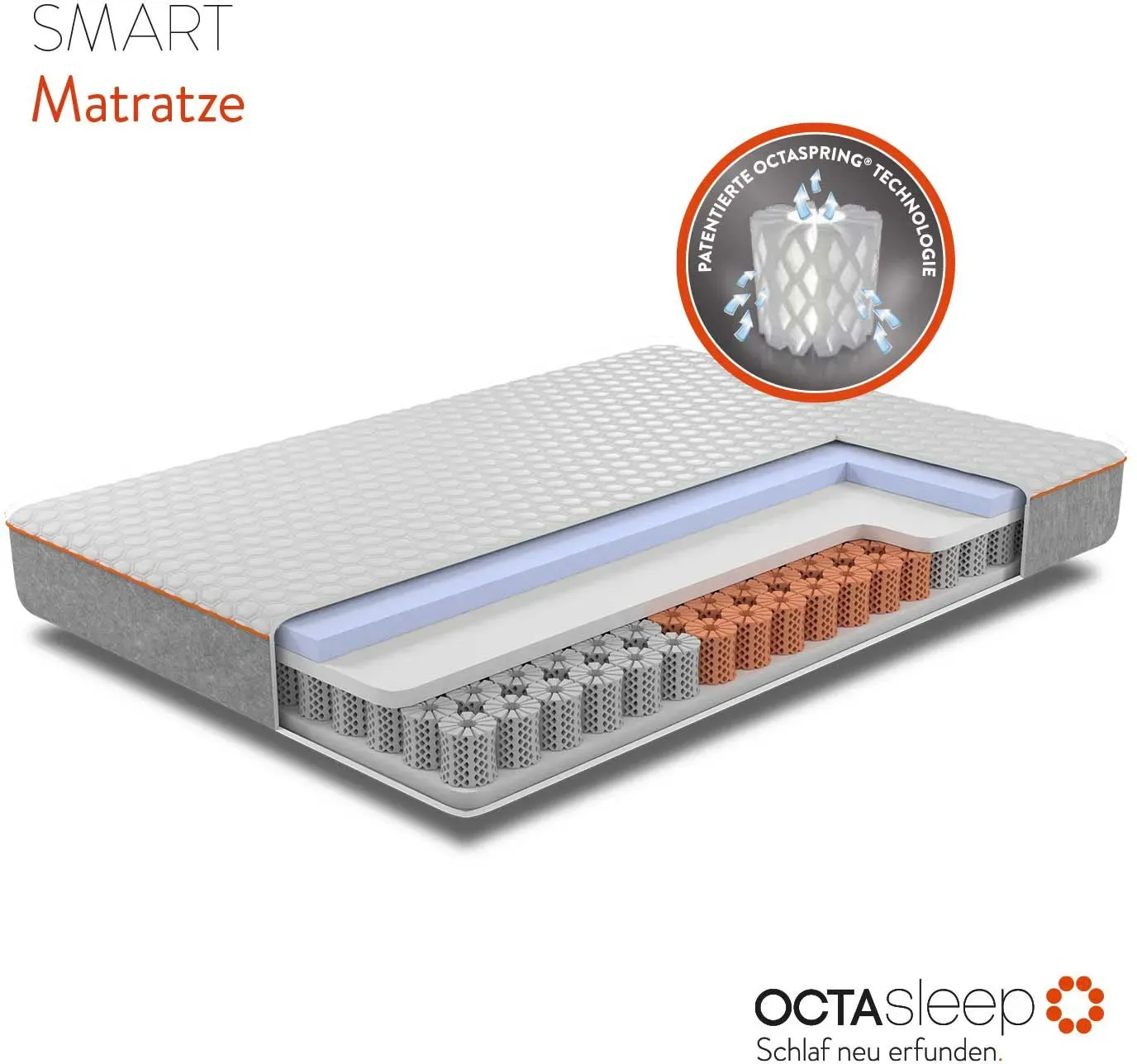 Komfortschaummatratze » Smart Matress«, 18 cm hoch, (1 St.), Innovative Schaumfedern mit neuartigem Komforterlebnis, weiß, , 88095235-10 18 cm