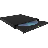 ICY Box 5,25 Zoll Gehäuse extern für Ultra Slim Blu-ray und DVD Laufwerke (Slimline bis 9,5mm Höhe), USB-A & USB-C, USB 3.0 Laufwerksgehäuse für DVD Brenner, Aluminium, IB-AC640-C3