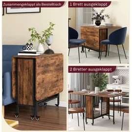 Homcom Esstisch Braun, Textil, 80x74x130 cm Rustikal-Braun