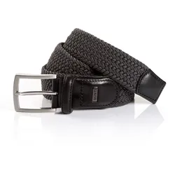 Ledergürtel MONTI "HAMBURG", Damen, Gr. 110, grau (dunkelgrau), Materialmix, unifarben, casual, Gürtel, 3,5 cm breit, Elastischer Flechtgürtel, Casual-Business-Sportiv