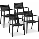 Royal Catering Stühle, Kunststoffstuhl 4er Set - - bis 150 kg Designstuhl schwarz