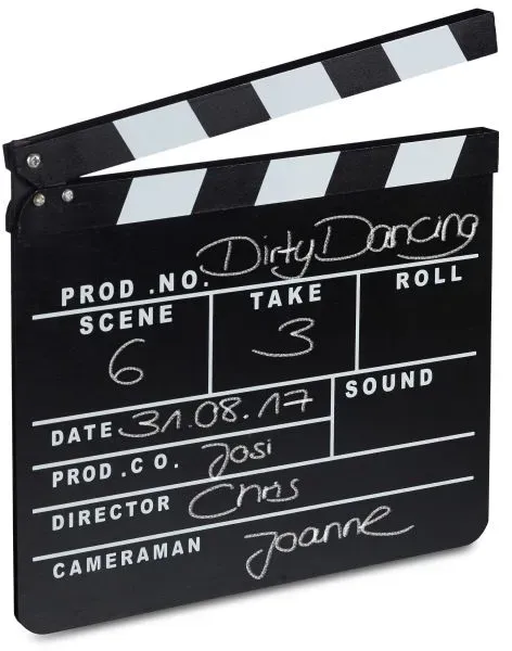 Relaxdays Filmklappe schwarz Weiß,Schwarz