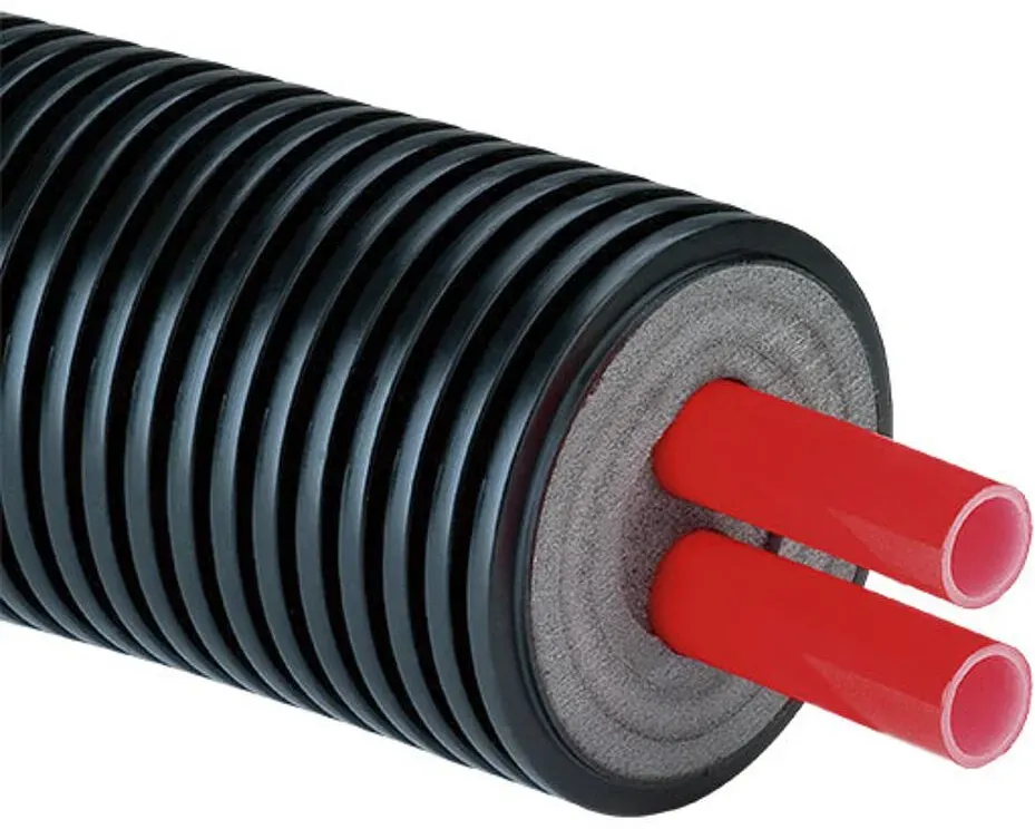 1m Fernwärmeleitung Doppelrohr (Ausführung: 2x 25x2.3 - Ø125 mm)