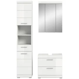 MID.YOU Badmöbel-Set Scout 3-tlg. Weiß Hochglanz