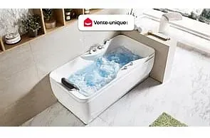 Whirlpool Badewanne - 1 Person  - 140 Liter - Ecke Rechts - GAVINO
