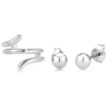 Elli »Ohrringe Ohrstecker Earcuff 2er Set 925 Sterling Silber«, Geo in Silber | Gr.: onesize