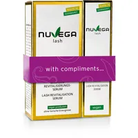 Nuvega Lash – Vorteils-Set Veganes Wimpernserum ohne tierische Produkte, Made in Germany, lange Wimpern in 4-6 Wochen, Lash Serum, Serum für Wimpernwachstum, 1ml & 3ml