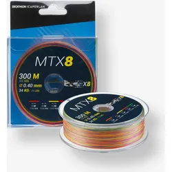 Angelschnur geflochten Meeresangeln MTX8 Multicolor 300 m 0,40 mm EINHEITSGRÖSSE