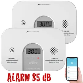 VisorTech WLAN-Kohlenmonoxid-Melder LCD-Display 10-Jahres-Sensor 2