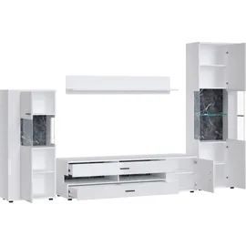 INOSIGN Wohnwand INOSIGN "Henley", weiß (weiß alpin, weiß hochglanz), Kastenmöbel-Sets, Wohnwand, mit Glastüren