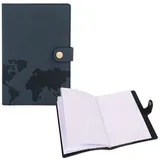 IDENA 12244 - Notizbuch 135 x 193 mm, kariert, 160 Seiten, schwarz, mit Druckknopf und Leseband, auswechselbares Papier, 1 Stück