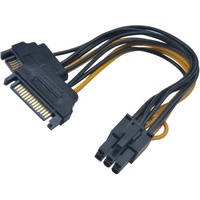 Akasa 2x 15-Pin SATA Strom auf 6-Pin PCIe, 150mm