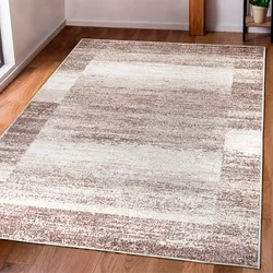 Teppich MY HOME "Beldre" Gr. 31, beige (sand), B:280cm H:9mm L:380cm, Kunstfaser, Teppiche, mit besonders weichem Flor, Kurzflor, modernes Design, mit Bordüre
