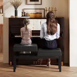 Homcom Klavierbank Klavierhocker mit Stauraum Pianobank bis 220 KG Kunstleder