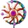 Formano Buntes Windrad 124 cm Mehrfarbig