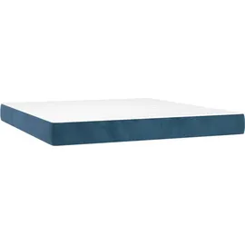 vidaXL Boxspringbett mit Matratze Dunkelblau 180x200 cm Samt