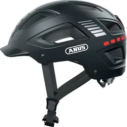 Fahrradhelm ABUS "HYBAN 2.0 LED" Gr. L, schwarz (signal schwarz), Helme, L Kopfumfang: 56cm - 61cm