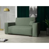 MIRJAN24 Schlafsofa Viva Duo II, mit Bettkasten und Schlaffunktion, inkl. Kissen, Holzfüße, Wellenfeder, 2 Sitzer grün