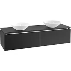 Villeroy & Boch Legato Waschtischunterschrank B599L0PD 160x38x50cm, LED-Beleuchtung, Black Matt Lacquer