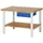 Rau Werkbank Holz/Stahl B1250xT900xH790-1140mm blau 1 Schublade höhenverstellbar