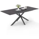 IDMarket - Ausziehbarer Esstisch Rechteck Jaspe 6-10 Personen Tischplatte Betoneffekt Spinnenbein anthrazitgrau 160-200cm