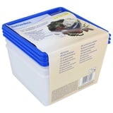 EUROHOME Vorratsdose 3er Gefrierdosen Set zum Frischhalten und Gefrieren, Kunststoff, (3-tlg., Set Frischhaltedosen je 1,5 Liter - 16 x 16 x 8 cm), verschließbare luftdichte Dose mit Deckel weiß