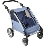 Bayer Chic 2000 Puppen-Zwillingsbuggy Puppen-Trailer Roadster blau