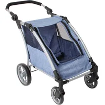 Bayer Chic 2000 Puppen-Zwillingsbuggy Puppen-Trailer Roadster blau