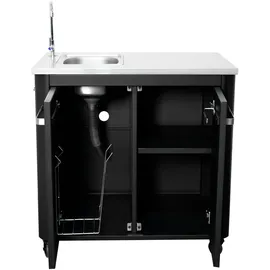 cozze Outdoor-Küche Außentisch mit Edelstahlspüle, inkl. Wasserhahn, ca. B93,5/H90/T60 cm,