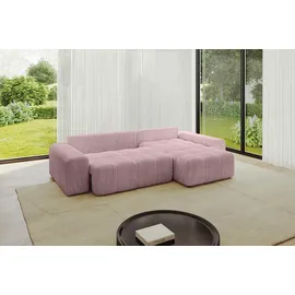 altdecor Ecksofa Cord 2-Sitzer Rosa